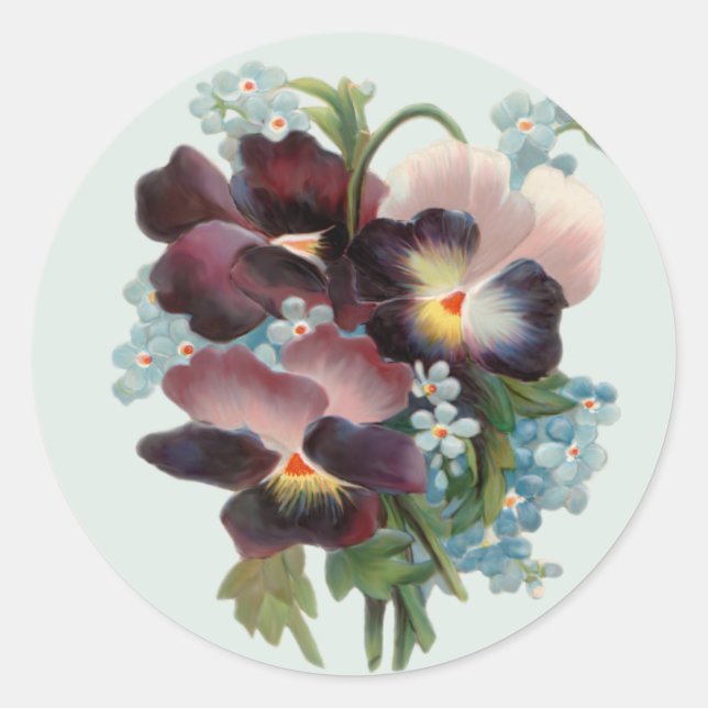 Sticker Rond Pansy Bouquet (Devant)