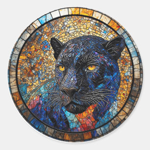 Sticker Rond Panthère Majestueuse pour les Amoureux de la Natur