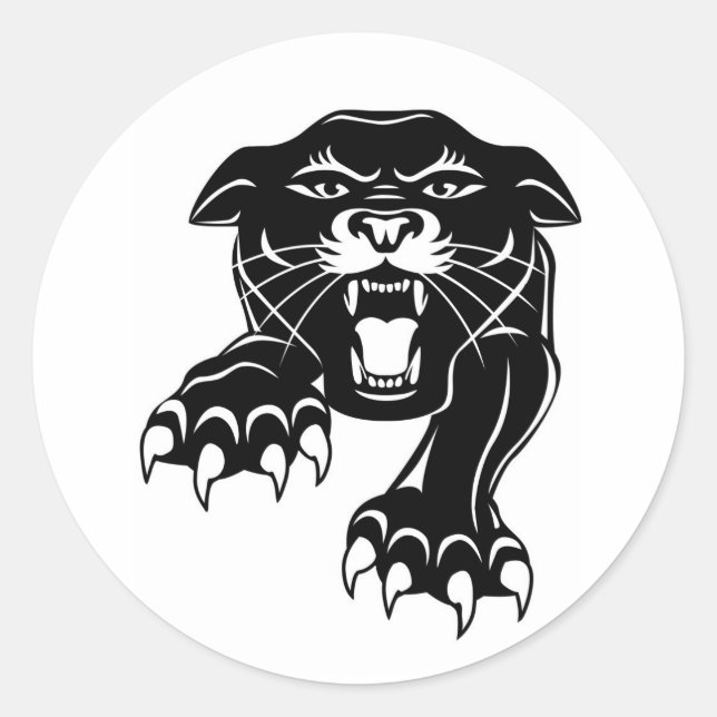 Sticker Rond Panthère noire (Devant)