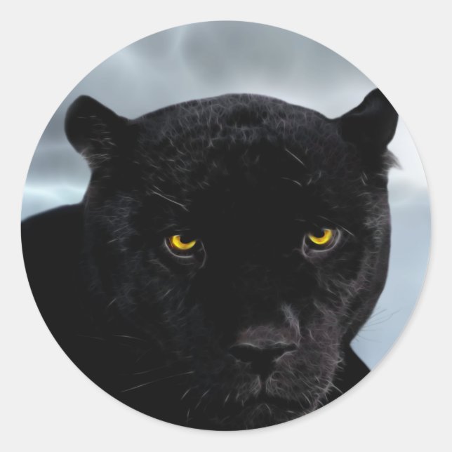 Sticker Rond Panthère noire (Devant)