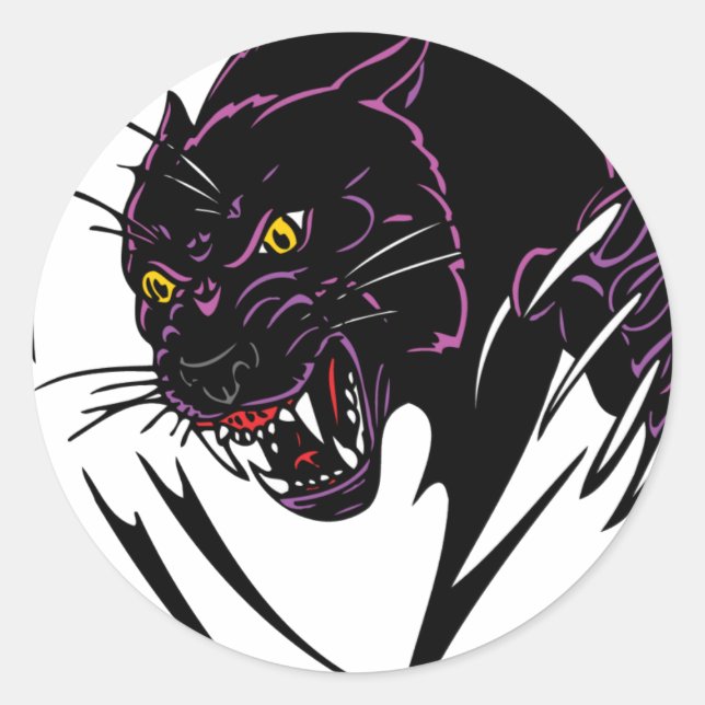 Sticker Rond Panthère noire sauvage (Devant)