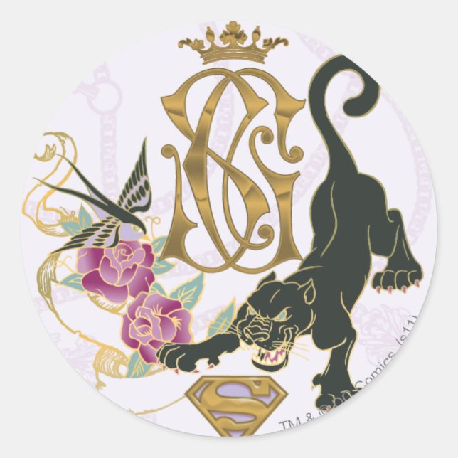 Sticker Rond Panthère noire Supergirl (Devant)