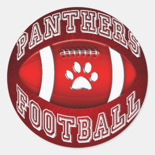 Sticker Rond Panthers Football rouge et blanc