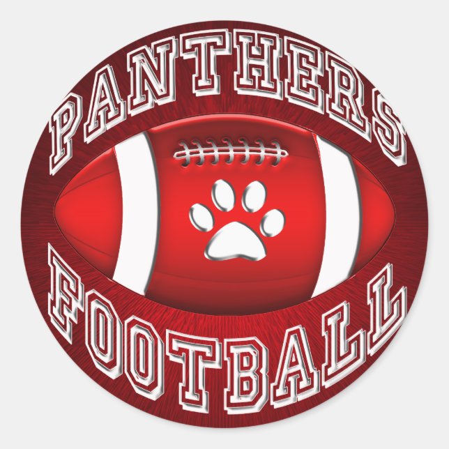 Sticker Rond Panthers Football rouge et blanc (Devant)