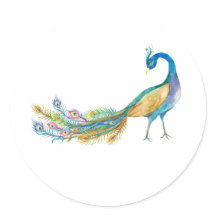 Paon à l'aquarelle II 
