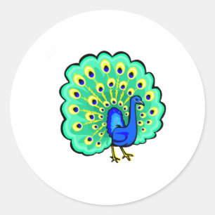 Sticker Rond Paon de Pancho