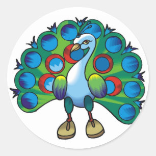 Sticker Rond Paon Sticker-paon