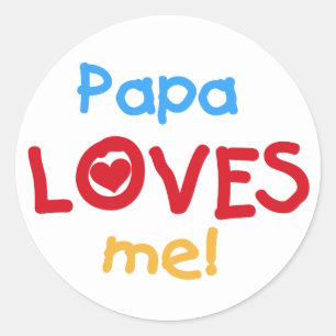 Sticker Rond Papa aime mes t-shirts et cadeaux