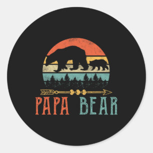 Sticker Rond Papa Bear Daddy Funny Mens Fête des pères idée cad