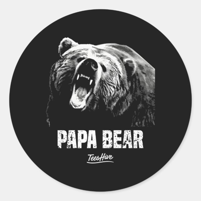 Sticker Rond Papa Bear Papa (Devant)
