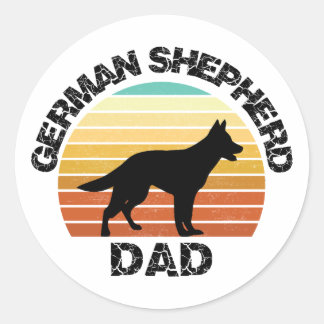 Sticker Rond Papa berger allemand - cadeau pour amateur de berg