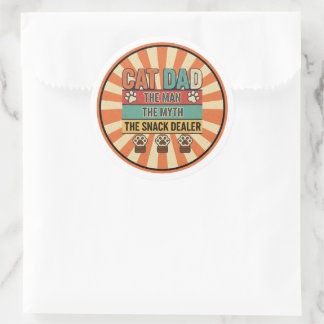 Sticker Rond Papa Chat L'Homme Le Mythe Le Fournisseur de Frian