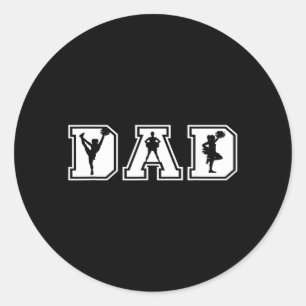 Sticker Rond Papa cheerleader drôle fier père de famille papas