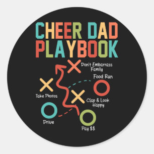 Sticker Rond Papa cheerleader Livre de jeu Papa de cheerleading