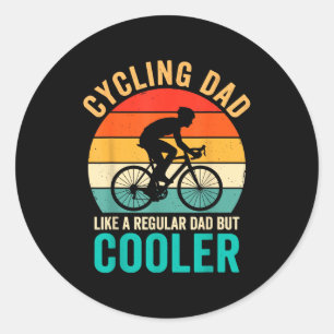 Sticker Rond Papa cycliste comme un vélo régulier mais plus coo