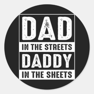 Sticker Rond Papa Dans Les Rues Papa Dans La Fête des pères Des