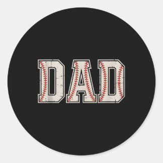 Sticker Rond Papa De Baseball, Chemises De Fête des pères Heure