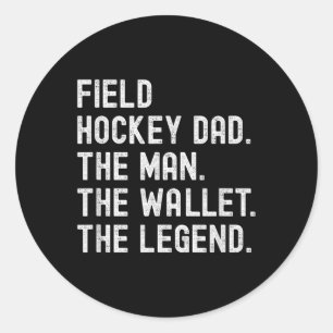 Sticker Rond Papa de hockey sur gazon L'homme Le portefeuille L