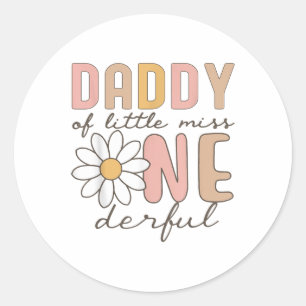 Sticker Rond Papa De La Petite Mlle Onederday Premier Anniversa