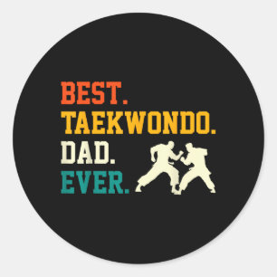Sticker Rond Papa de Taekwondo à jamais - Fête des Pères Papa T