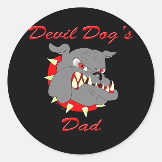 Sticker Rond Papa du diable de l'USMC (Devant)