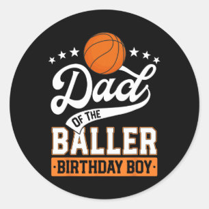 Sticker Rond Papa du garçon d'anniversaire Ller Thème de fête S