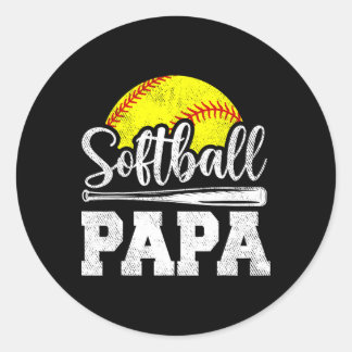 Sticker Rond Papa en douceur Joueur de Softll Jour de jeu Fête
