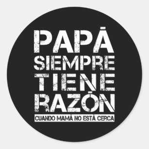Sticker Rond Papa Espagnol De Fille Fils Père Jour