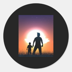 Sticker Rond Papa Et Son Fils   Père Son Bestami