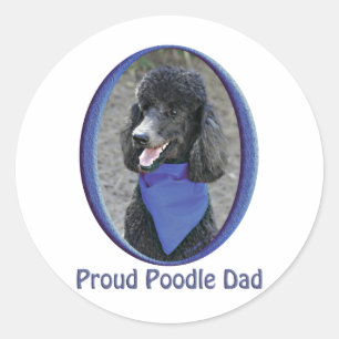 Sticker Rond Papa fier de caniche