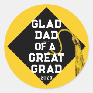 Sticker Rond Papa Fier de Diplôme