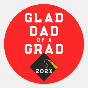 Sticker Rond Papa fier de la remise des diplômes