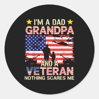Sticker Rond Papa grand-père vétéran vétéran du Vietnam vintage