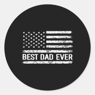 Sticker Rond Papa Jamais Avec Nous Drapeau Américain Cadeau Cad