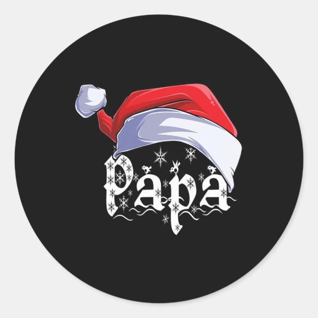 Sticker Rond Papa Joyeux Noël Père Noël Noël Joyeux Noël Match  (Devant)