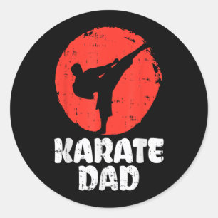 Sticker Rond Papa Karaté Fighter Art Martial Japonais Pères