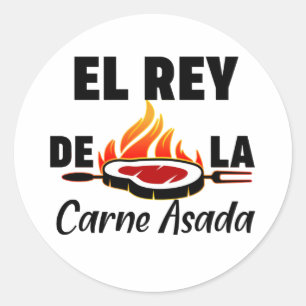 Sticker Rond Papa latin El Rey de la Carne Asada
