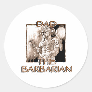 Sticker Rond Papa le chevalier barbare