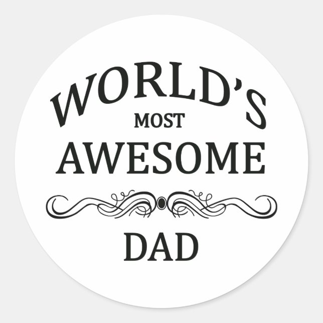 Sticker Rond Papa le plus génial du monde (Devant)