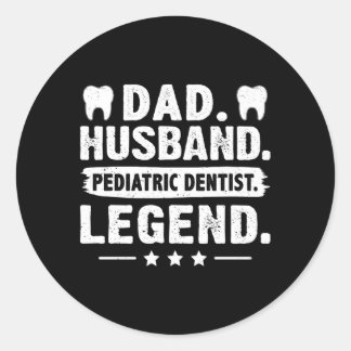 Sticker Rond Papa Mari Dentiste pédiatrique Légende