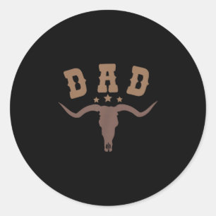 Sticker Rond Papa occidental Premier Deuxième Anniversaire Cowb
