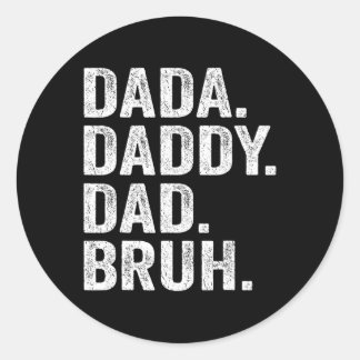 Sticker Rond Papa Papa Bruh Fête des pères Vintage Funny Père P