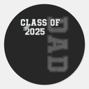 Sticker Rond Papa Senior 2025 Fier Papa D'Un Cl De 2025 Diplômé