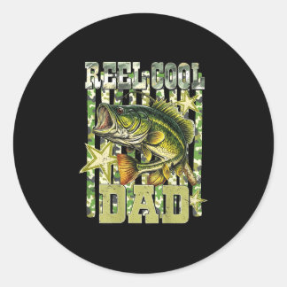 Sticker Rond Papa super cool drôle pêche bass (sur le dos)