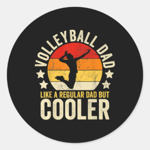Sticker Rond Papa Volleyball Comme Un Père Régulier Mais Un Pèr