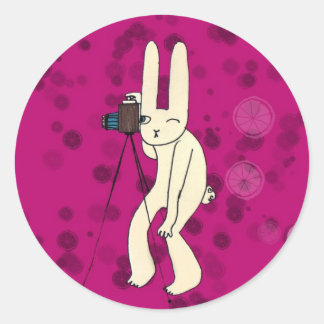 Sticker Rond Paparazi en rose