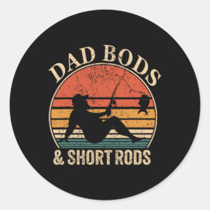 Sticker Rond Papas bedonnants et cannes courtes amateurs de pêc