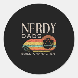 Sticker Rond Papas Intellos Construisent Le Personnage Drôle Rp