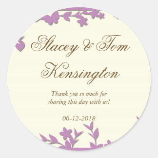 Sticker Rond Papel Picado Faire-part de mariage - Jolies colomb