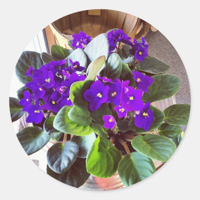 Sticker Rond Papeterie africaine violet (Devant)